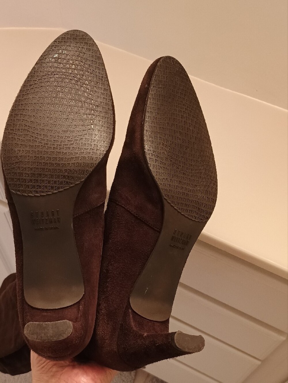 Stuart Weitzman Rich Chocolate Brown Suede Tall Boots GORGEOUS - Picture 8 of 16